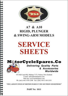 Workshop Service Sheets BSA A7 and A10 models