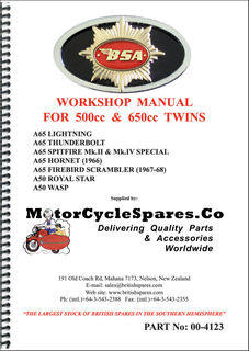 Factory Workshop Manual BSA A50 & A65 1966-68