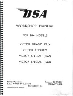 Factory Workshop Manual BSA B44 1965-70
