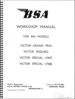 Factory Workshop Manual BSA B44 1965-70