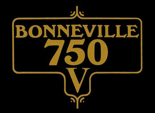 Decal, Bonneville 750 V, Sidecover, 1973, Gold on Clear