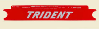 Decal, Trident, Silver on Red