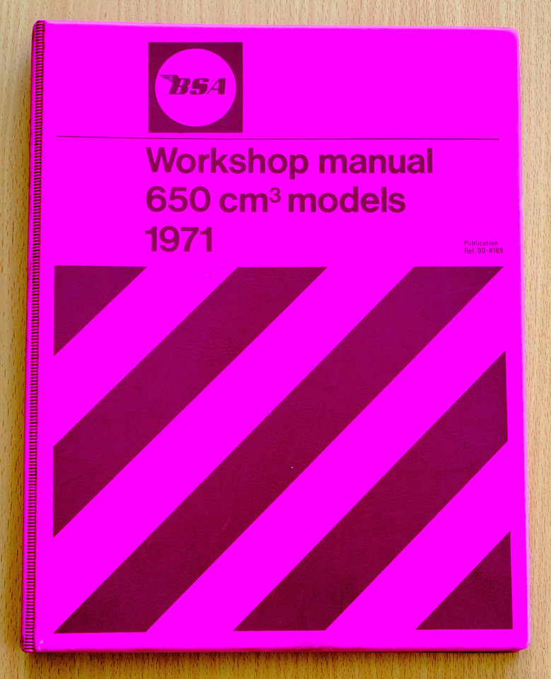 Factory Workshop Manual BSA A65 1971-2
