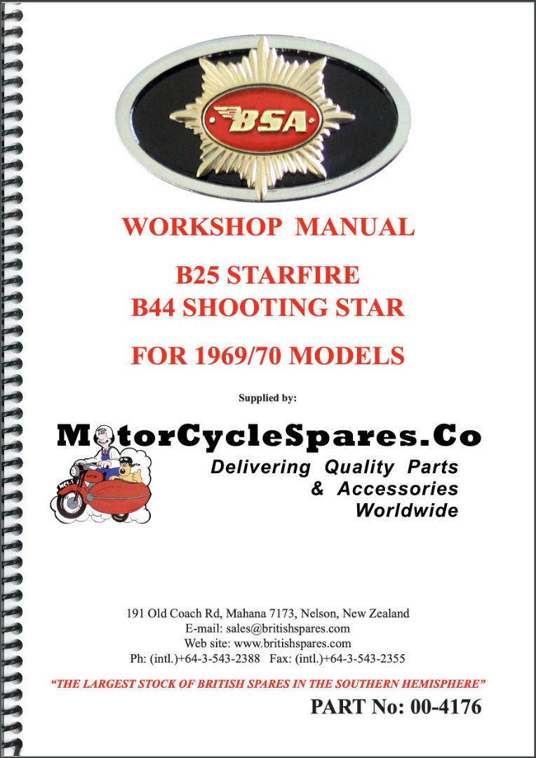 Factory Workshop Manual BSA B25 & B44 1969-70