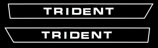 Decal, Trident 1970, Sidecover, Pair, White on Clear