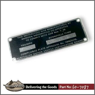 60-7087 Certification Label